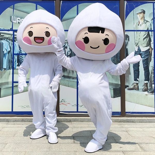 Costume della mascotte del riso bianco di Halloween Personaggio dei cartoni animati Anime Tema Carnevale Abito unisex per adulti Vestito da festa di compleanno di Natale