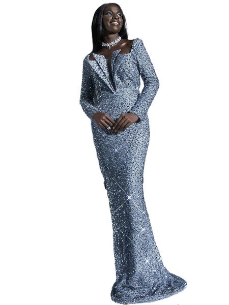 

missord contrast sequins mermaid hem prom dress h3eg#, Black;gray