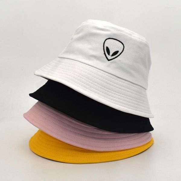 Chapeaux à larges bords Alien Hip Hop Brodé Chapeau de godet pour femmes européennes américaines pour hommes Street Dance Basin Cap Couple Beach Sunshade Sun Delm22