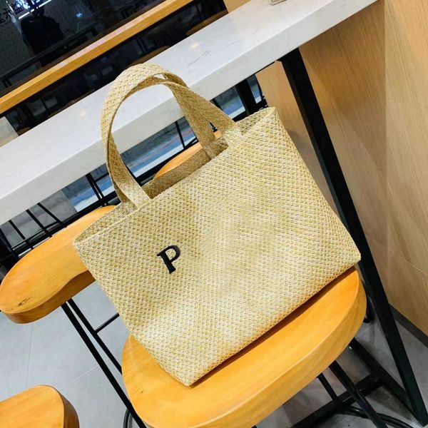 

women's designer handbag straw woven tote clutch shoulder hand bag purse summer fashion handmade foldable beach tarvel case sports shop