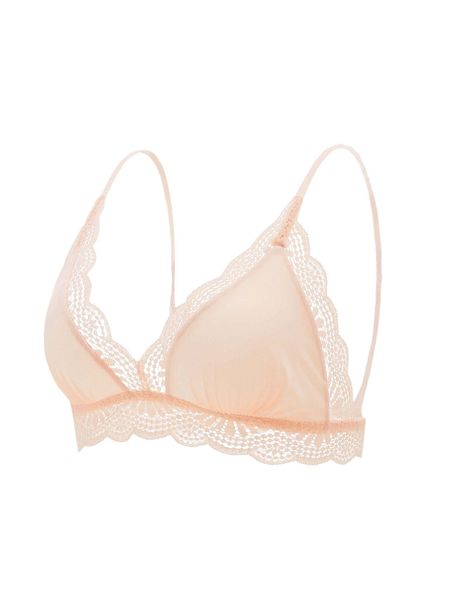 

luvlette lace scallop trim bralette h0lv#, Black;red