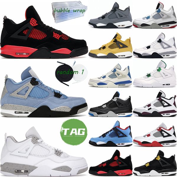

4s basketball shoes men women black cat 4 university blue infrared lightning safety pure royalty red thunder black purple white oreo sports