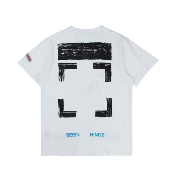 

mens luxury fashion offs brand t shirts designers high-quality t-shirt cotton loose arrow badge original bags women tees casual sport black, White;black