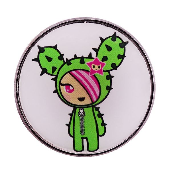 

tokidoki cactus friends brooch badge cute cartoon girl lapel pin, Blue