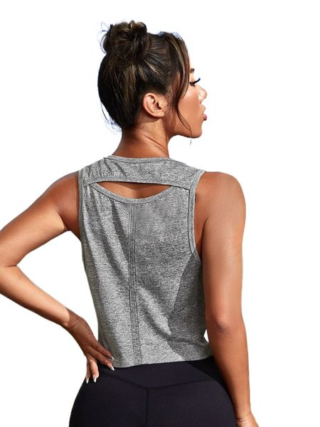 

cut out crop sports tank q8ni#, Gray