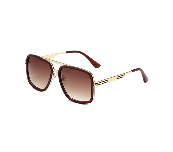 

designer retro sunglasses gold metal slim frame black brown lenses fashion trend anti-glare uv400 casual eyeglasses for wamen classic 21640, White;black