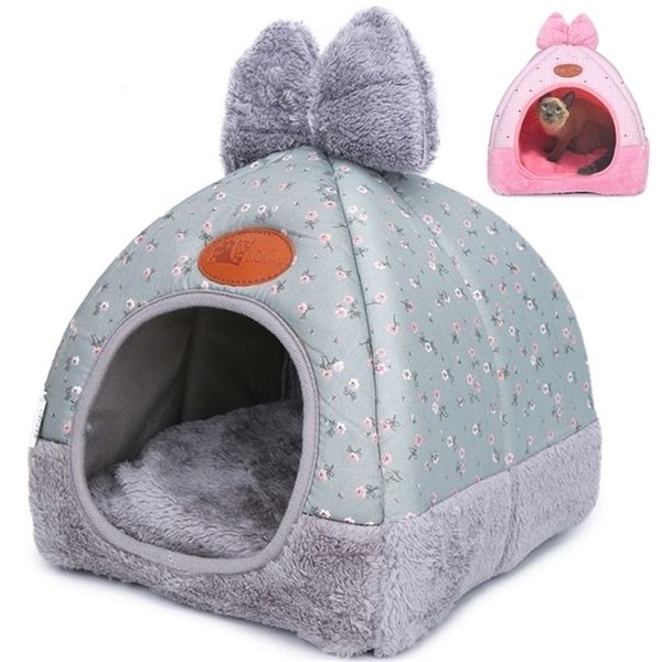 Dog Cat Beds для маленького среднего животного кровати S Nest House Dofa Spaging S Winter Kennel Puppy LJ201028