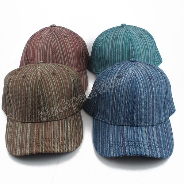 

vintage striped baseball cap men women adjustable snapback hat streetwear hip hop gorras, Blue;gray