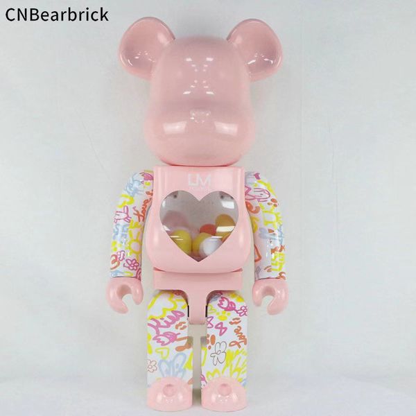 

new arrival domestic bearbrick um graffiti pastel egg building blocks violent bear 1000% trend doll doll living room decoration children&#03