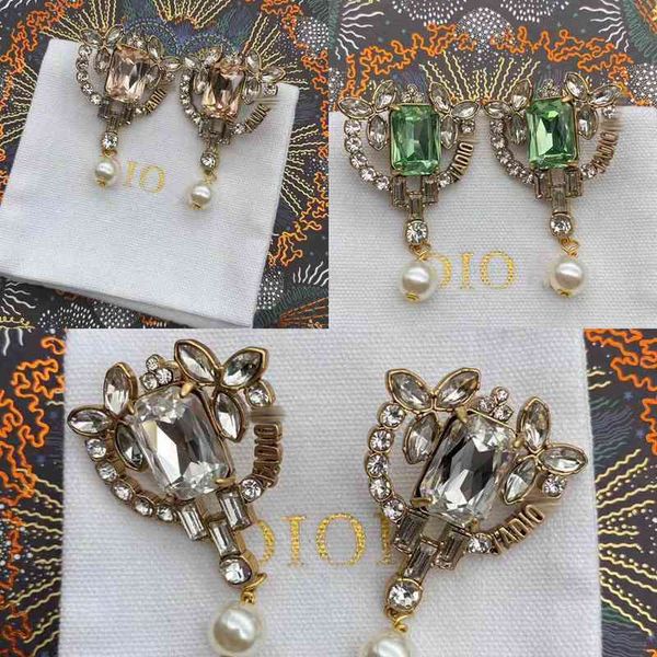 

70% off jewelry new letters champagne stone green earrings female high-end quality pearl earrings female, Golden