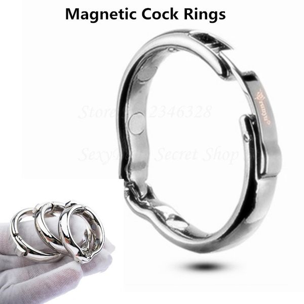 Glande di glande di cazzo di metallo regolabile a 5 dimensioni guaina magnetica composta circoncisione maschio v tipo di pene sexy giocattoli per uomini