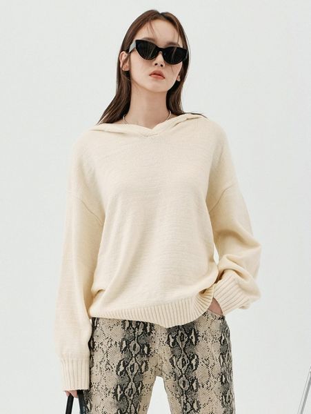 

dazy solid drop shoulder hooded sweater 37kn#, White;black