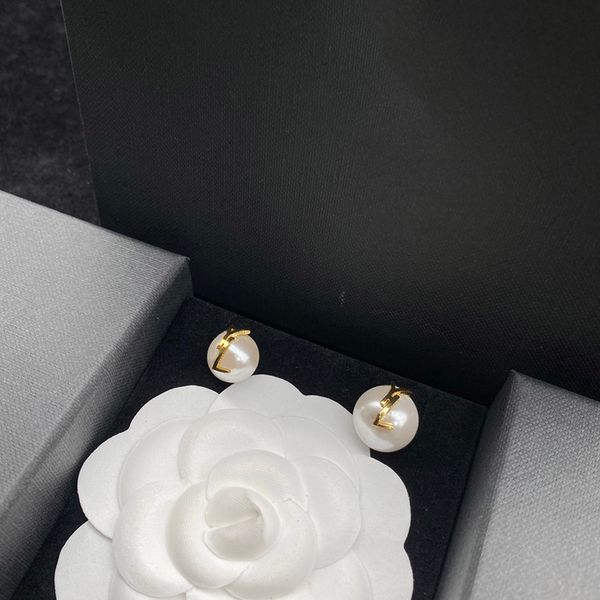 

pearl earing designer jewelry luxurys stud earrings for women 925 silver boucle studs letters hoops love earings wedding gifts box2493628, Golden;silver