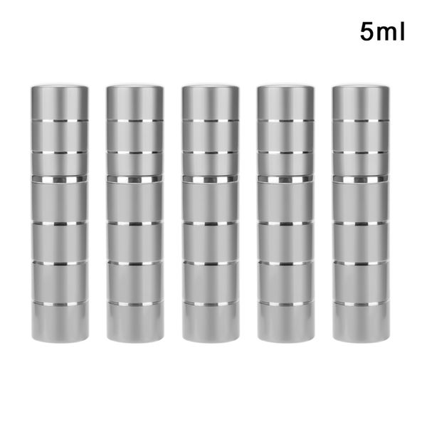 

silver 5ml line pattern perfume sub-bottling 5pcs