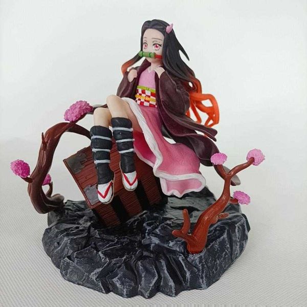 

huiya01 japan anime demon slayer kimetsu no yaiba kamado nezuko pvc action figure toy gk my girl statue collection model doll gift q0722