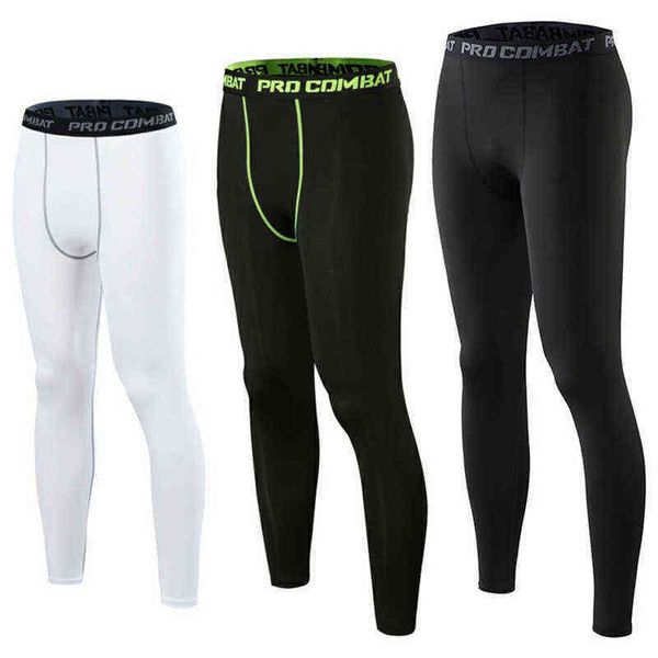 

gym clothing men running tights compression pants super elastic fitness sports leggings ankle length quick dry yoga bottom training wear 220, White;black