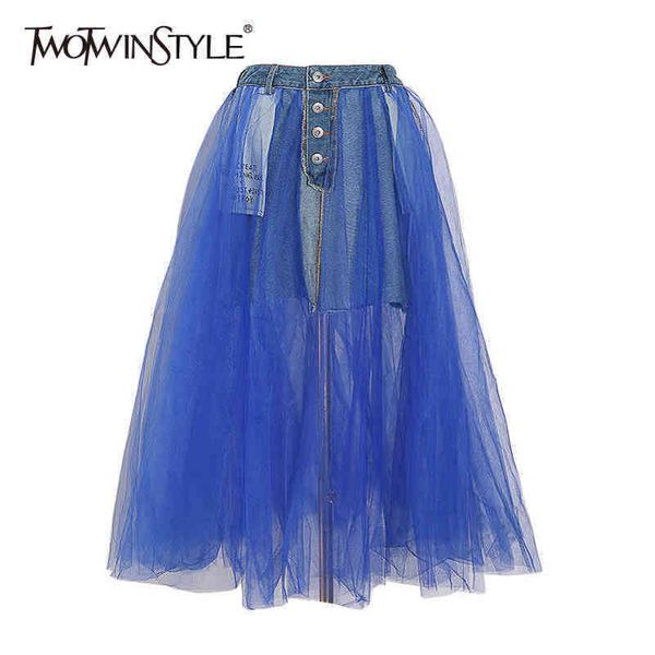 

solid ball gown skirt for women high waist ruched mesh skirts female fashion clothing stylish spring 210423, Black