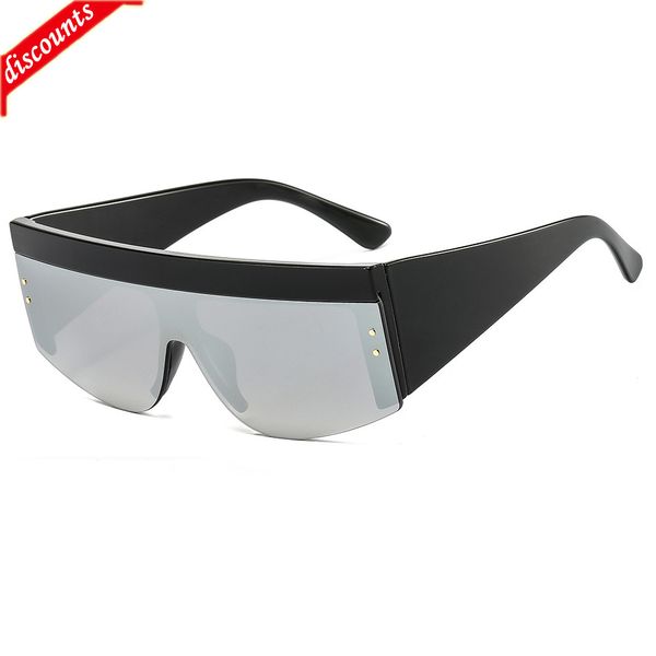 

men's women's fashion trend brand sunglasses wholesale new large frame one-piece wind one piece, White;black