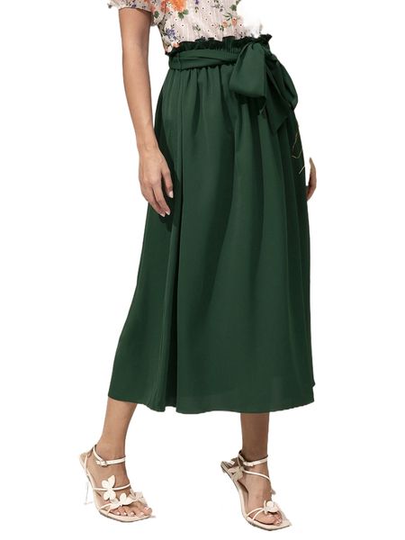 

modely paperbag waist belted skirt t0uf#, Black