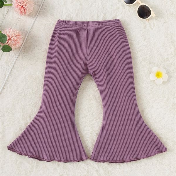 

baby ribbed knit flare leg pants she02, Blue