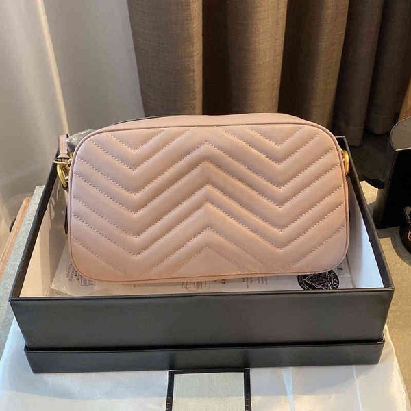 

camera bag marmont cowhide leather women handbag purse gilding letter shoulder bag chain crossbody bag lady girls wallet box