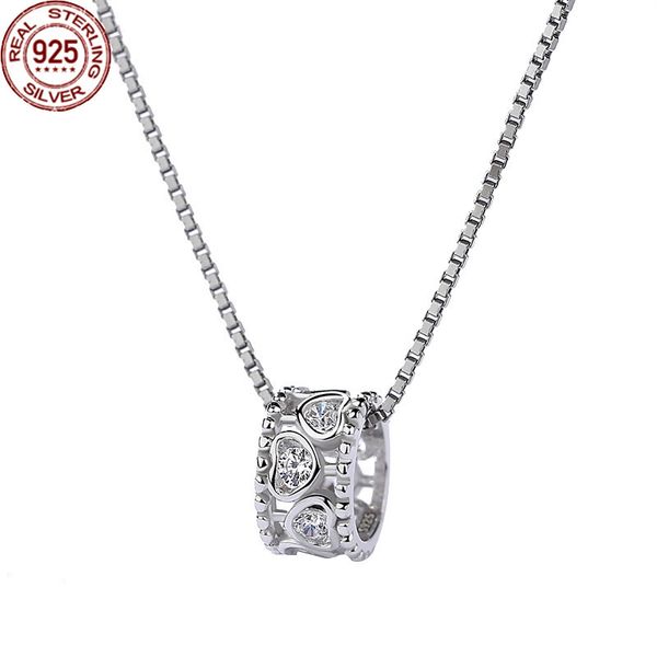

popular micro inlaid pendant love column necklace jewelry move female fine gift, Silver