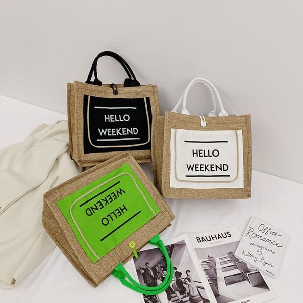 Сумка для покупок портативные льняные сумки Женщина Корейская модная мода простая сумочка Практическая