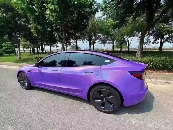 

glossy flip psychedelic purple vinyl wrap adhesive film sticker iridescence sparkle glitter car wrapping foil roll air release