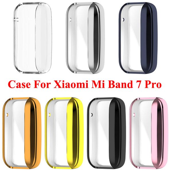 Full Cove Plating Fall Für Xiaomi Mi Band 7 Pro Screen Protector Film Rand Schutz auf Xiomi Miband 7pro Stoßstange bildschirm Shell