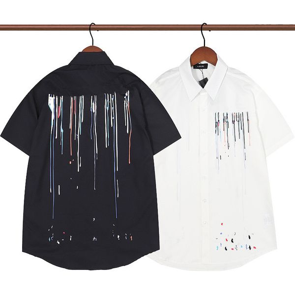 

2022 mens womens designer t shirts men fashion splash ink graffiti printed t-shirt cotton casual tees short sleeve luxury tshirts, White;black
