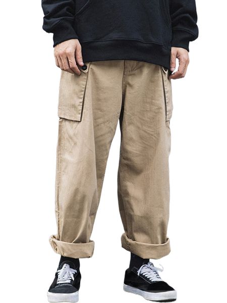 

men flap pocket side cargo pants m0ie#, Black