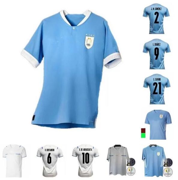 

uruguay soccer jerseys 2021 2022 2023 copa america .suarez e.cavani f. valverde n. nandez j.m.gimenez d.godin de la cruz national team 21 2, Black;yellow