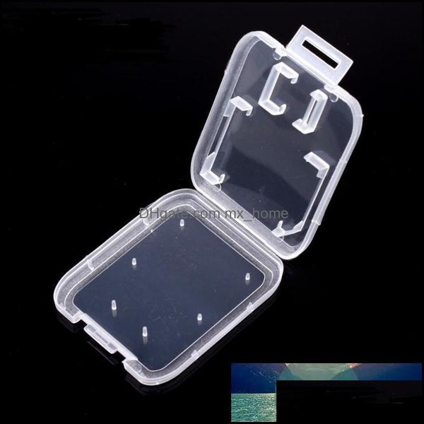 Trasparente Clear Standard Sd Sdhc Memory Card Case Holder Box Storage Carry For Tf Sn1218 Drop Delivery 2021 Boxes Bins Home Organization