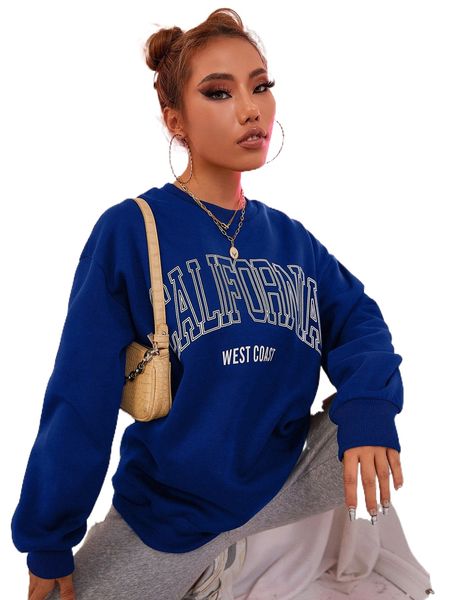 

letter graphic drop shoulder sweatshirt m5ok#, Black