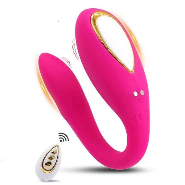 Massaggiatore giocattolo del sesso senza fili a forma di u Mutandine vibratore per le donne Flessione flessibile g Spot Clit Silicone Doppia vibrazione Giocattoli erotici Coppie