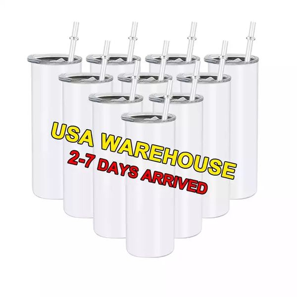 

new us stock 20oz blanks sublimation tumbler slim stainless steel water cup insulted coffee tea mugs