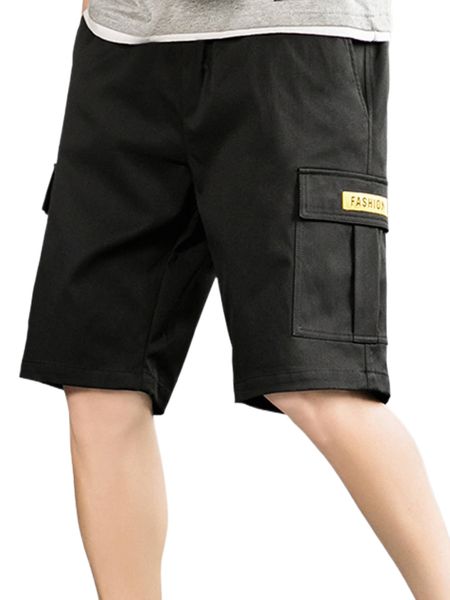 

men patch detail flap pocket cargo shorts e2xx#, White;black
