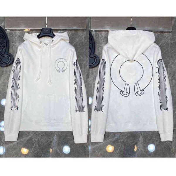 

quality hoodie classic brand fashion ch zipper autumn winter luxury sweatshirts designer men sweater horseshoe phantom cross print hooded wo, Black