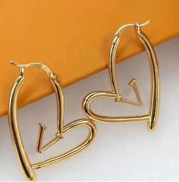 

u1 designer jewelry luxury womens earring classic love hoop earrings fashion style studs gold plated stud brand earrings for women girls chi, Golden;silver