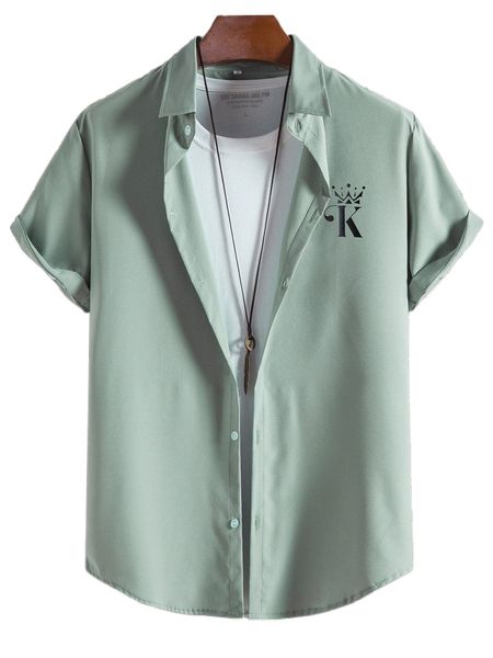 

men 1pc letter graphic shirt k5ub#, White;black