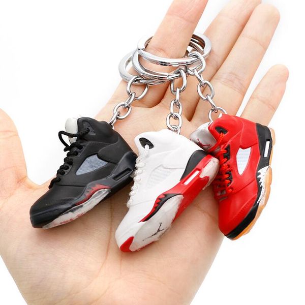 

2022 creative designer 3d sports sneaker shoes keychains men women mini cute basketball key chain car keyring bag pendant gift multi colors, Silver