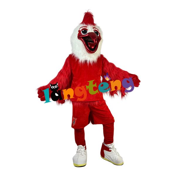 Maskot Bebek Kostüm 1057 Spor Kırmızı Cock Horoz Maskot Kostüm Fantezi Elbise Tatil Hayvan Kostüm