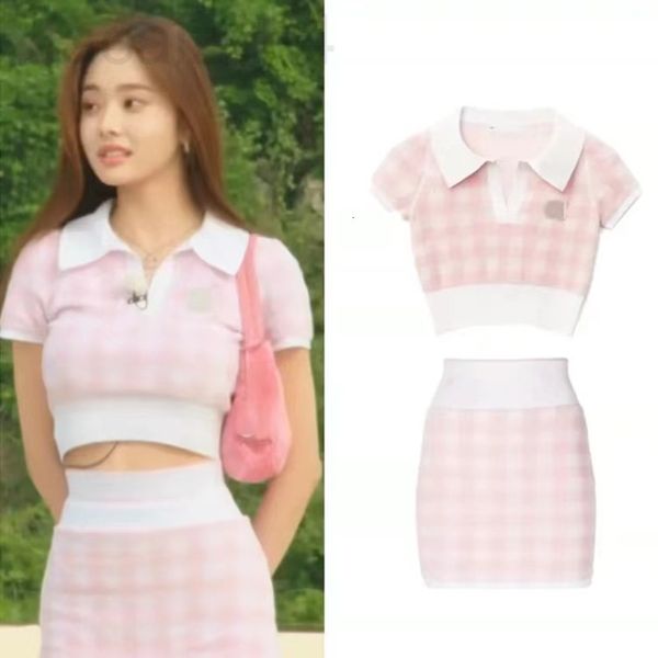 

women's sweaters designer [lu xufa]aw dawang song zhiya lapel short waist check contrast color small fragrant sleeved knitted n8l6, White;black