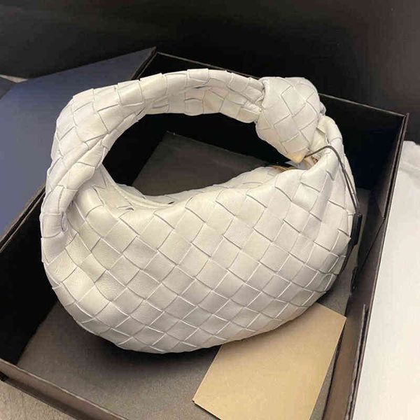 

2022 bag women's woven cloud handbag underarm leather ox horn knotted hand