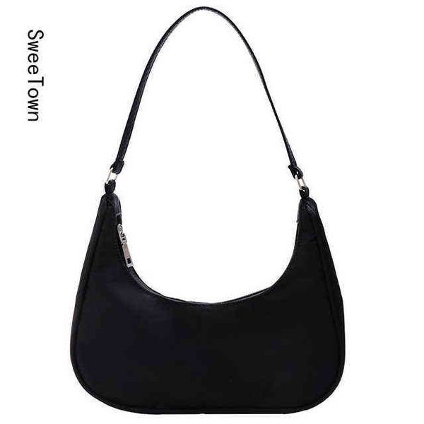 

sweetown 2022 new women's bag baguette bag female handbags ladies small shoulder bags make up bag women purses handbag y220413