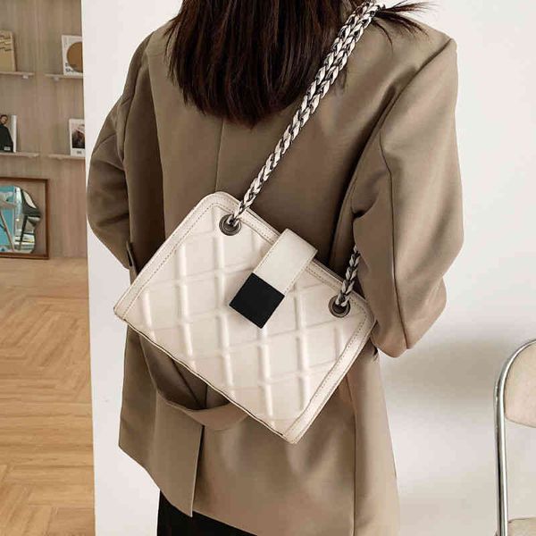 

fashion chain small bag women's 2022 new versatile texture style msenger crossbody bags letter square shoulder handbags