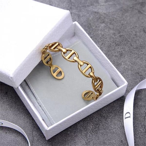 

letter connection bracelet women's simple hollow open bracelet, Black