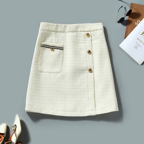 

skirts one step skirt small fragrance grid women's spring style foreign versatile high waist woolen word with buttocks and t65g, Black