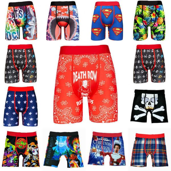 

underpants mens shorts printed underwear soft boxers breathable underwear branded male pants, Black;white