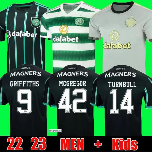 

22 23 celtic away home soccer jersey kyogo jota ajeti 2022 2023 mens kids abada mcgregor turnbull starfelt carter-vickers third baby junior, Black